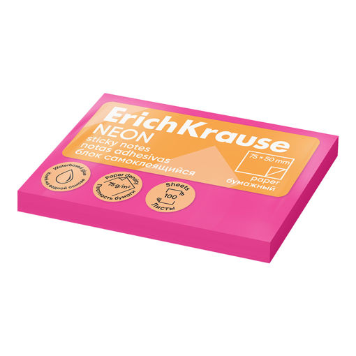 Picture of EK STICKY NOTES 50X75MM NEON PINK